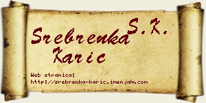 Srebrenka Karić vizit kartica